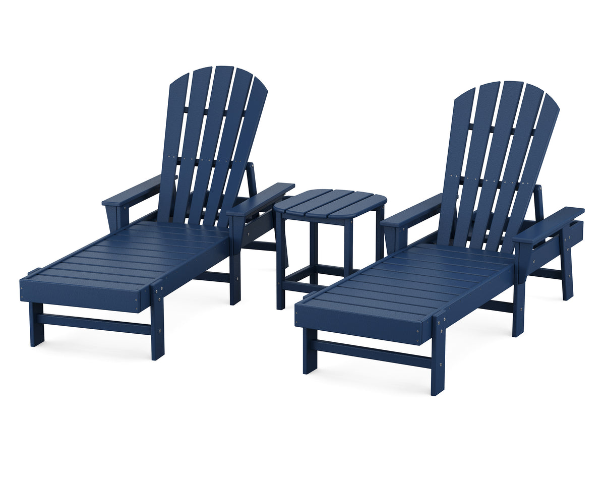 POLYWOOD South Beach Chaise 3-Piece Set in Navy