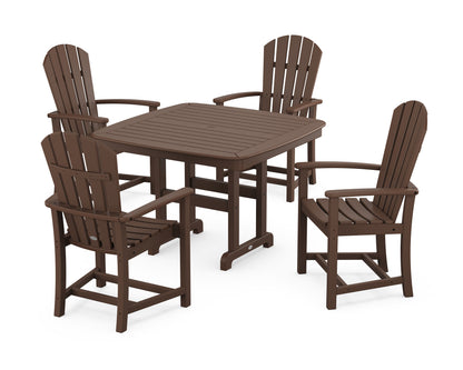 POLYWOOD Palm Coast 5-Piece Dining Set with Trestle Legs - 44" Table in Mahogany