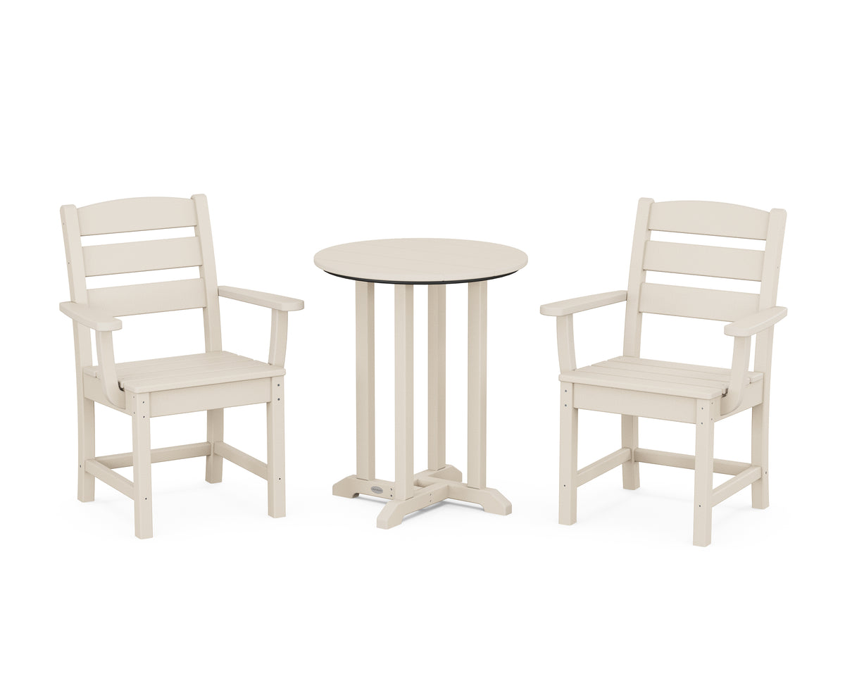 POLYWOOD Lakeside 3-Piece Round Bistro Dining Set in Sand
