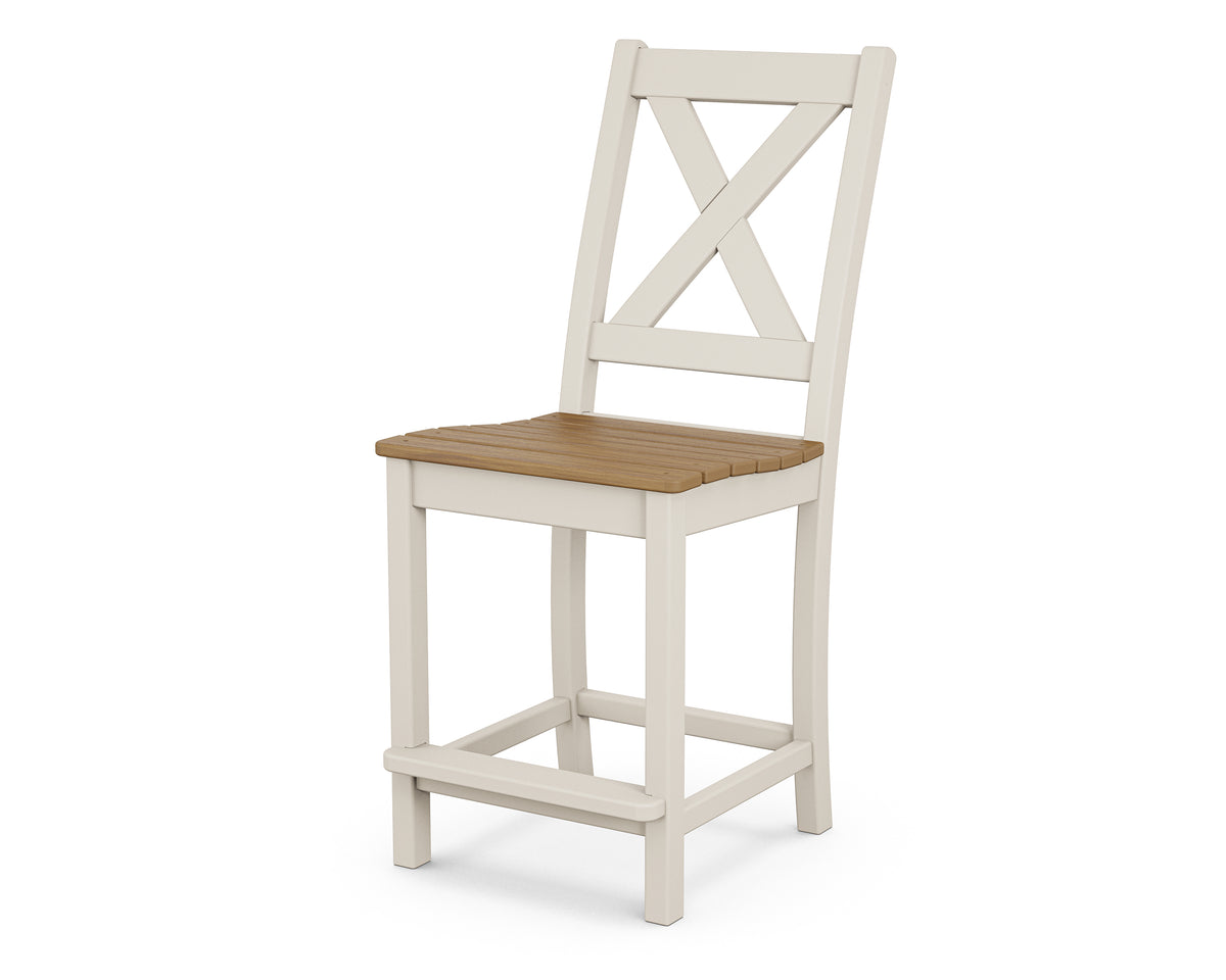 POLYWOOD Braxton Counter Side Chair in Sand / Natural