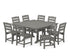 POLYWOOD Lakeside 9-Piece Nautical Trestle Dining Set in Slate Grey