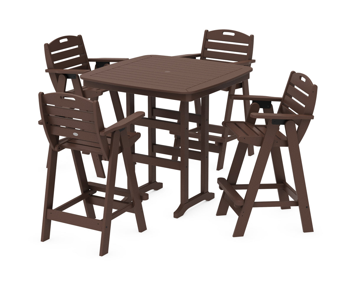 POLYWOOD Nautical 5-Piece Bar Set in Mahogany