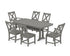 POLYWOOD Braxton 7-Piece Dining Set with Trestle Legs in Slate Grey