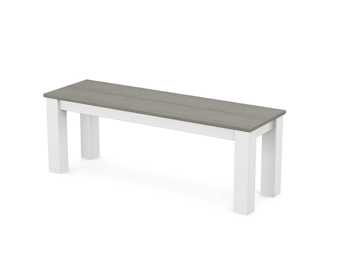 POLYWOOD Studio Parsons 48" Bench in White / Driftwood