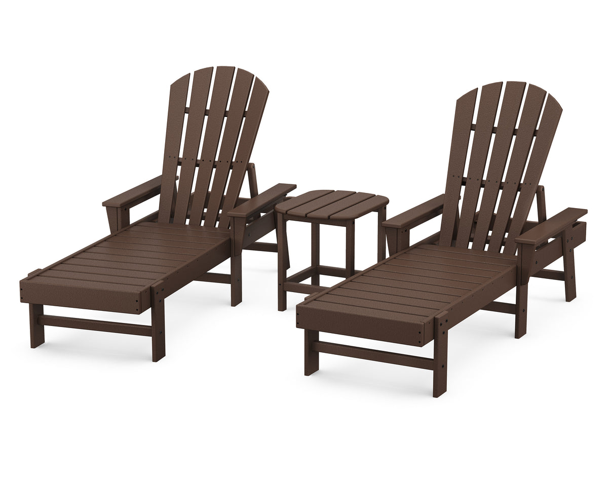 POLYWOOD South Beach Chaise 3-Piece Set in Mahogany