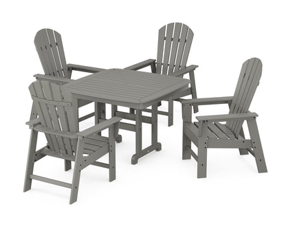 POLYWOOD South Beach 5-Piece Dining Set with Trestle Legs - 44" Table in Slate Grey