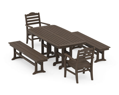 POLYWOOD Savannah 5-Piece Dining Set with Benches in Kona