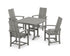 POLYWOOD Modern Adirondack 5-Piece Farmhouse Dining Set - 37" Table in Slate Grey