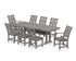 POLYWOOD Wovendale 9-Piece Farmhouse Dining Set with Trestle Legs in Slate Grey