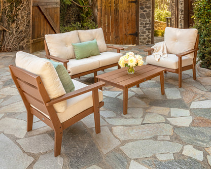 POLYWOOD Lakeside Coffee Table styled outdoors
