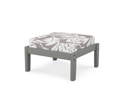 POLYWOOD Deep Seating Ottoman in Slate Grey / Leaf Grey Mist