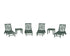 POLYWOOD Chippendale 6-Piece Chaise Set with Wheels in Green