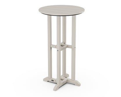 POLYWOOD 24" Round Farmhouse Bar Bistro Table in Sand