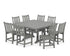 POLYWOOD Traditional Garden 9-Piece Nautical Trestle Dining Set in Slate Grey