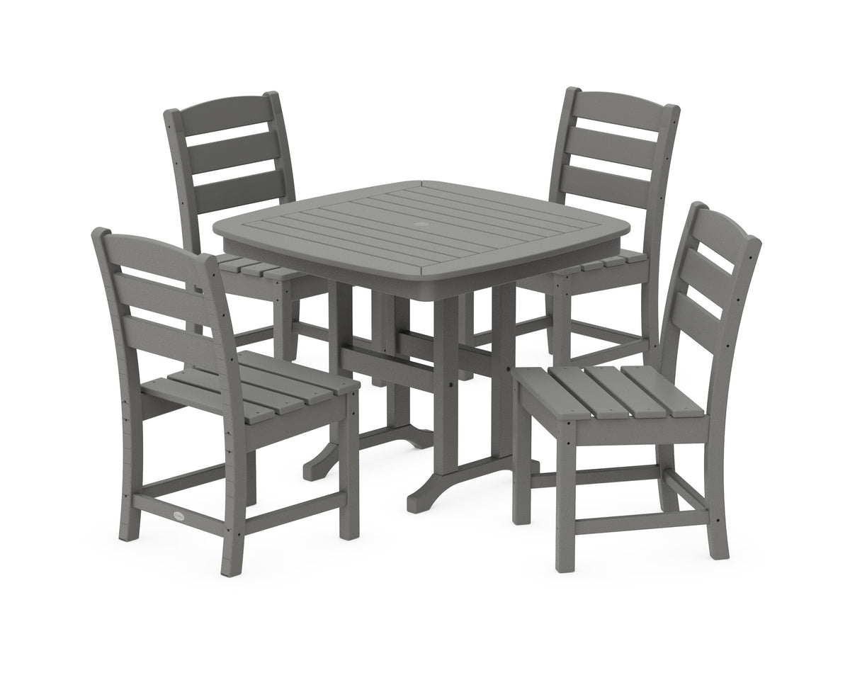 POLYWOOD Lakeside 5-Piece Side Chair Dining Set in Slate Grey