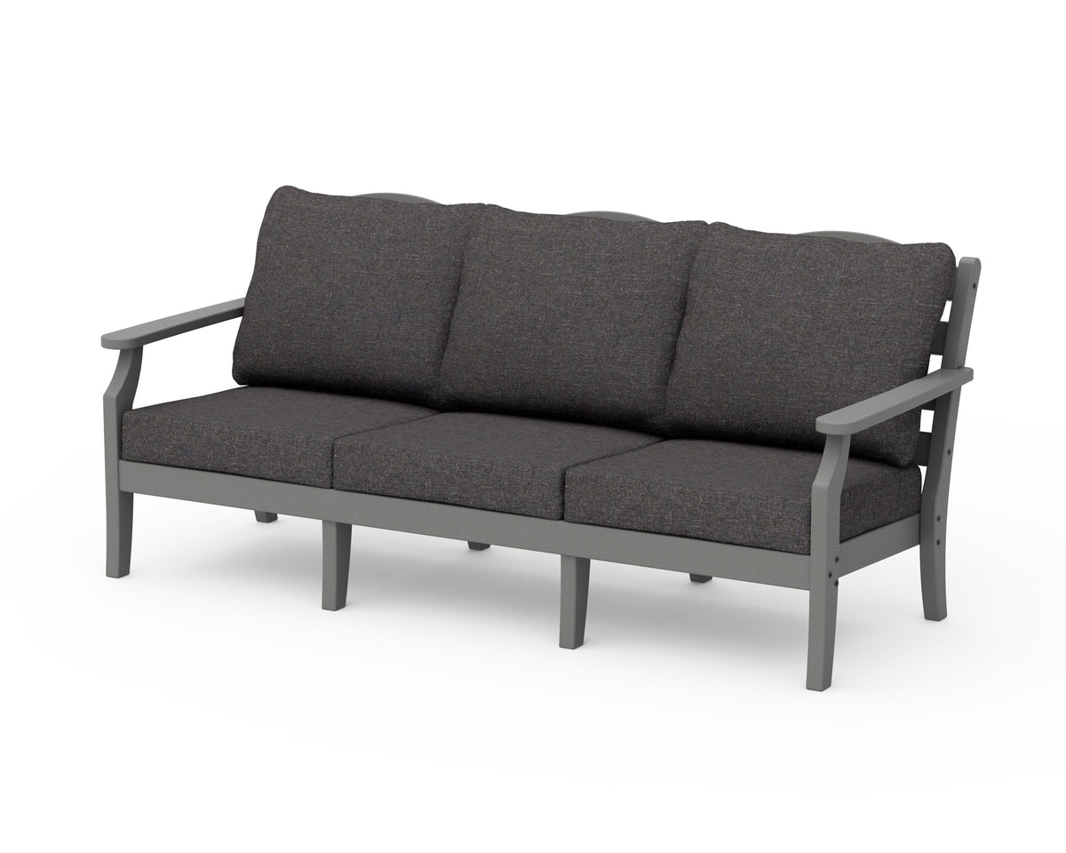 POLYWOOD Savannah Deep Seating Sofa in Slate Grey / Ash Charcoal