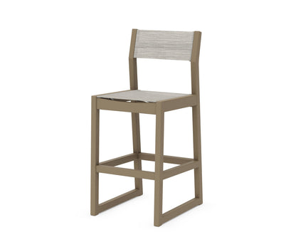 POLYWOOD EDGE Sling Bar Side Chair in Vintage Sahara / Birch