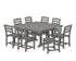 POLYWOOD La Casa Café 9-Piece Nautical Trestle Dining Set in Slate Grey