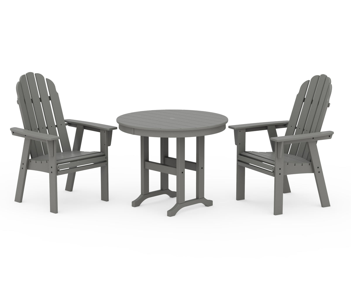 POLYWOOD Vineyard Adirondack 3-Piece Round Dining Set PWS1352-1 ...