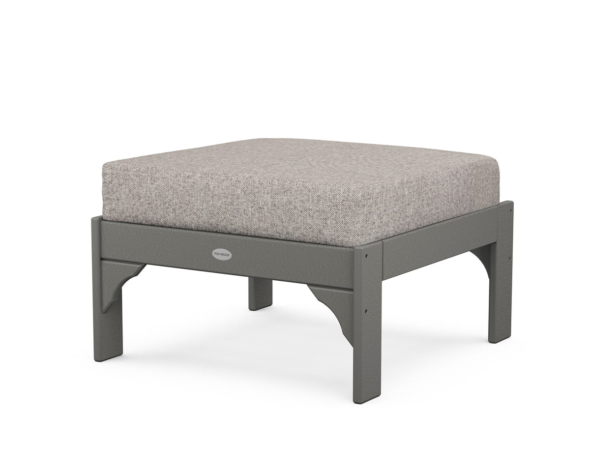 POLYWOOD Vineyard Deep Seating Ottoman in Slate Grey / Weathered Tweed