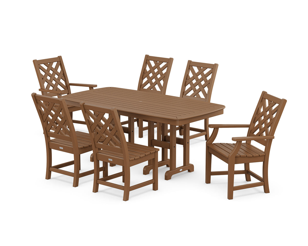 POLYWOOD Wovendale 7-Piece Dining Set in Teak