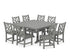 POLYWOOD Chippendale 9-Piece Nautical Trestle Dining Set in Slate Grey