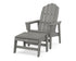 POLYWOOD Vineyard Grand Upright Adirondack Chair with Ottoman in Slate Grey