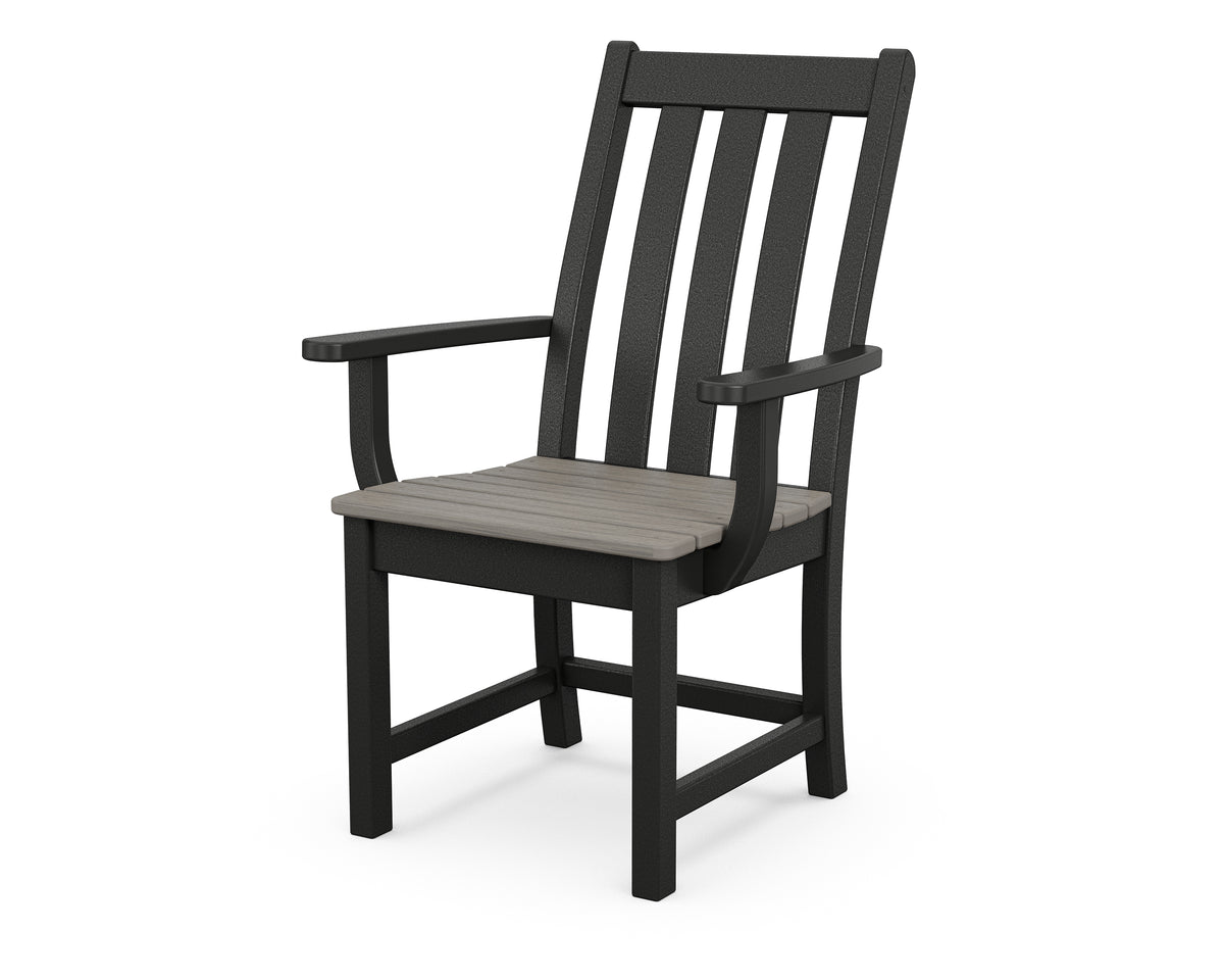 POLYWOOD Vineyard Dining Arm Chair in Black / Driftwood