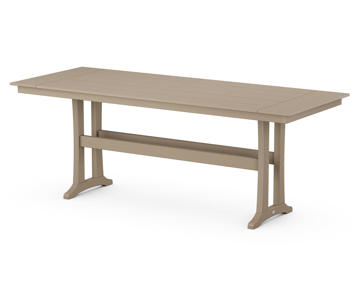 POLYWOOD Farmhouse Trestle 38" x 96" Counter Table in Vintage Sahara