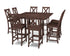 POLYWOOD Braxton 9-Piece Farmhouse Trestle Bar Set in Mahogany