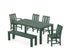 POLYWOOD Mission 6-Piece Parsons Dining Set with Bench with Mission Dining Side Chair in Green