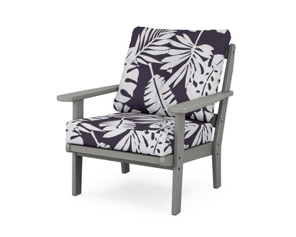 POLYWOOD Mission Deep Seating Chair in Slate Grey / Leaf Navy