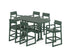 POLYWOOD EDGE Arm Chair 7-Piece Bar Set with Trestle Legs in Green