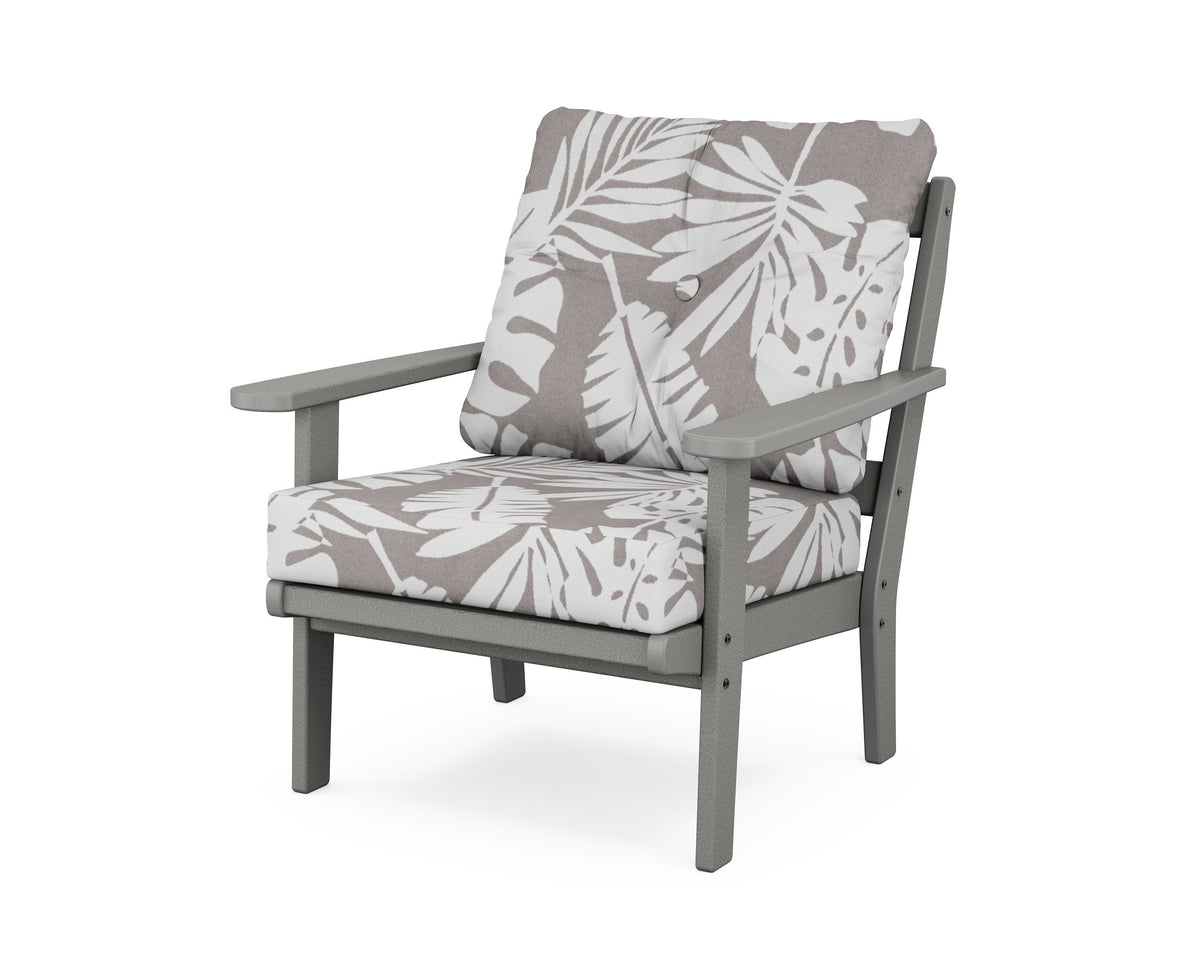 POLYWOOD Mission Deep Seating Chair in Slate Grey / Leaf Grey Mist