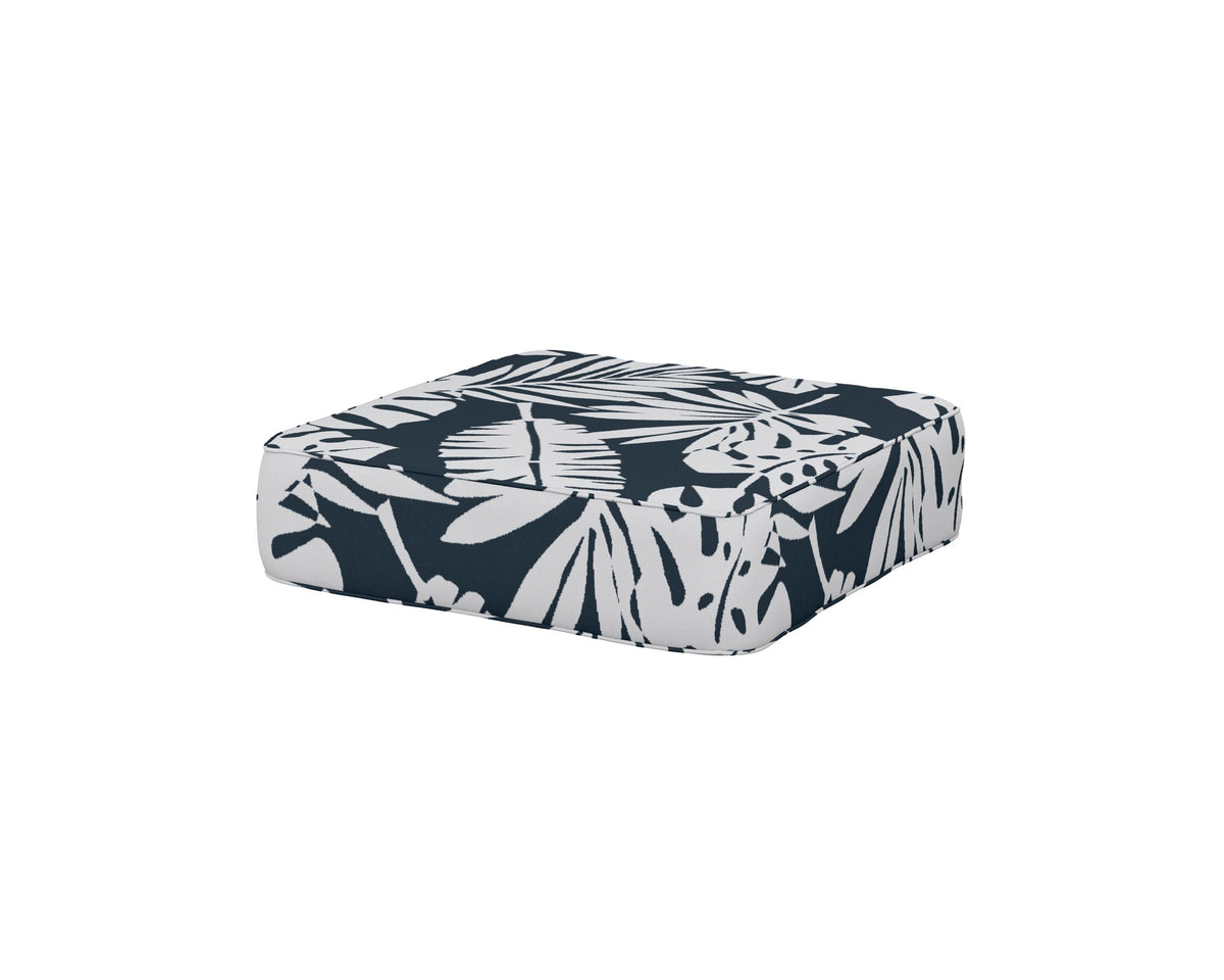POLYWOOD Ateeva 4000 Ottoman Cushion in Leaf Marine Indigo