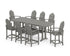 POLYWOOD Classic Adirondack 9-Piece Counter Set with Trestle Legs in Slate Grey