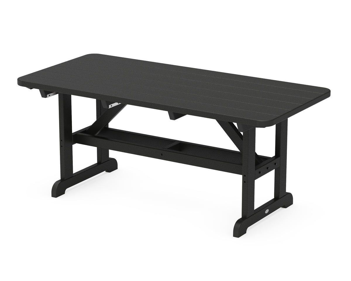 POLYWOOD Park 33" x 70" Harvester Picnic Table in Black