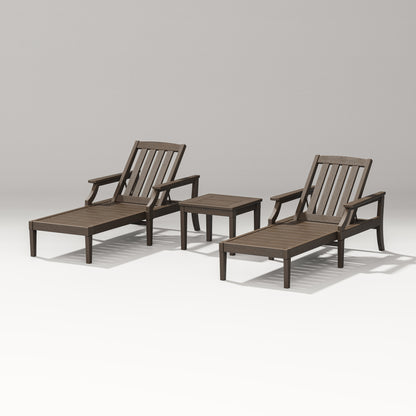 POLYWOOD Estate 3-Piece Chaise Lounge Set in Kona