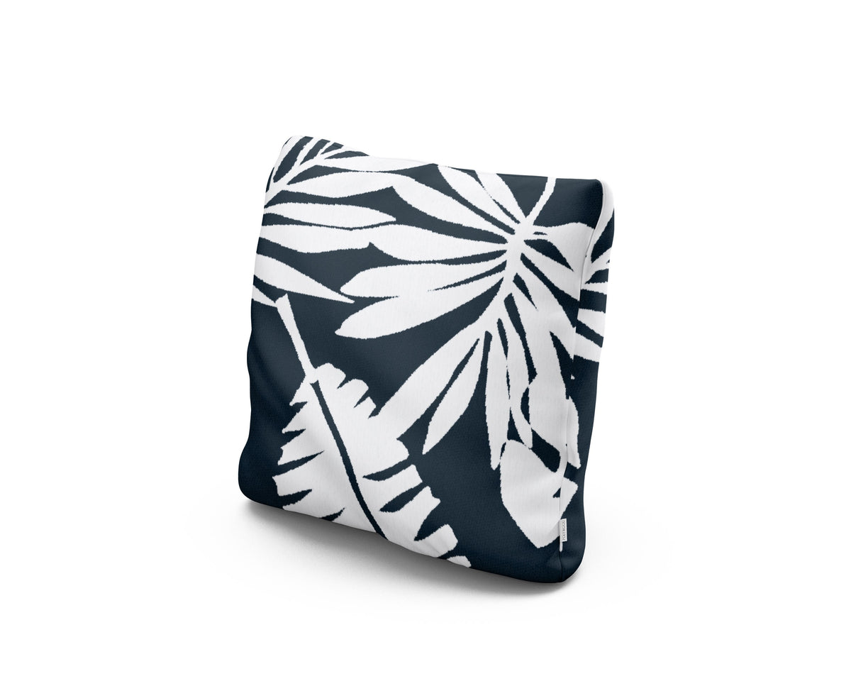 POLYWOOD 16" Outdoor Throw Pillow in Leaf Marine Indigo