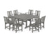 POLYWOOD Prairie 9-Piece Square Farmhouse Dining Set with Trestle Legs in Slate Grey