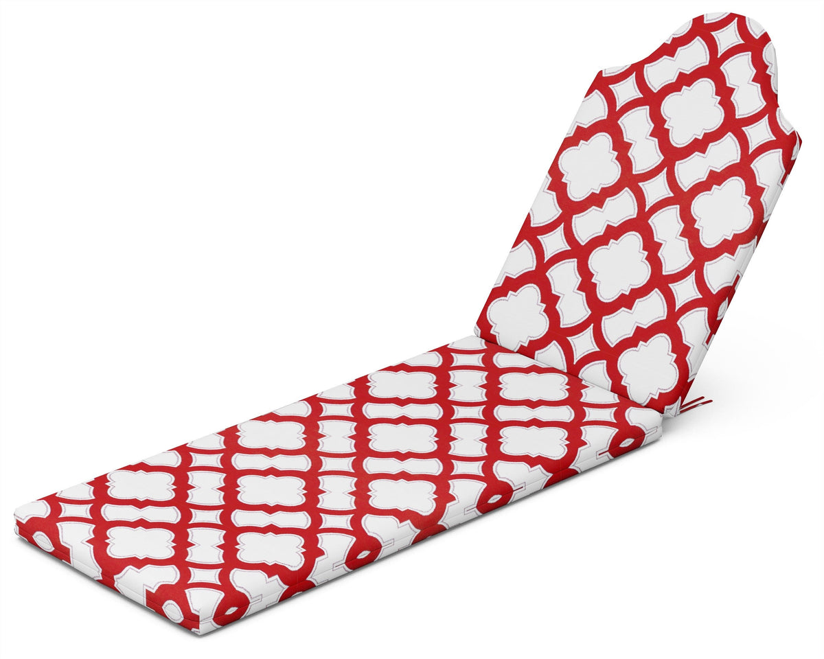 POLYWOOD Chaise Cushion in Trellis Crimson