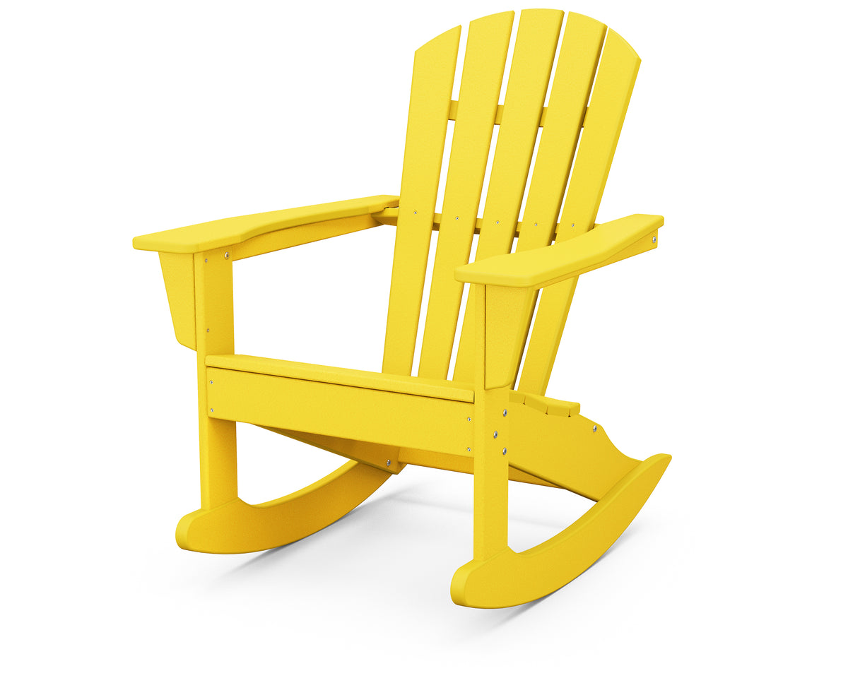 POLYWOOD Palm Coast Adirondack Rocking Chair in Lemon