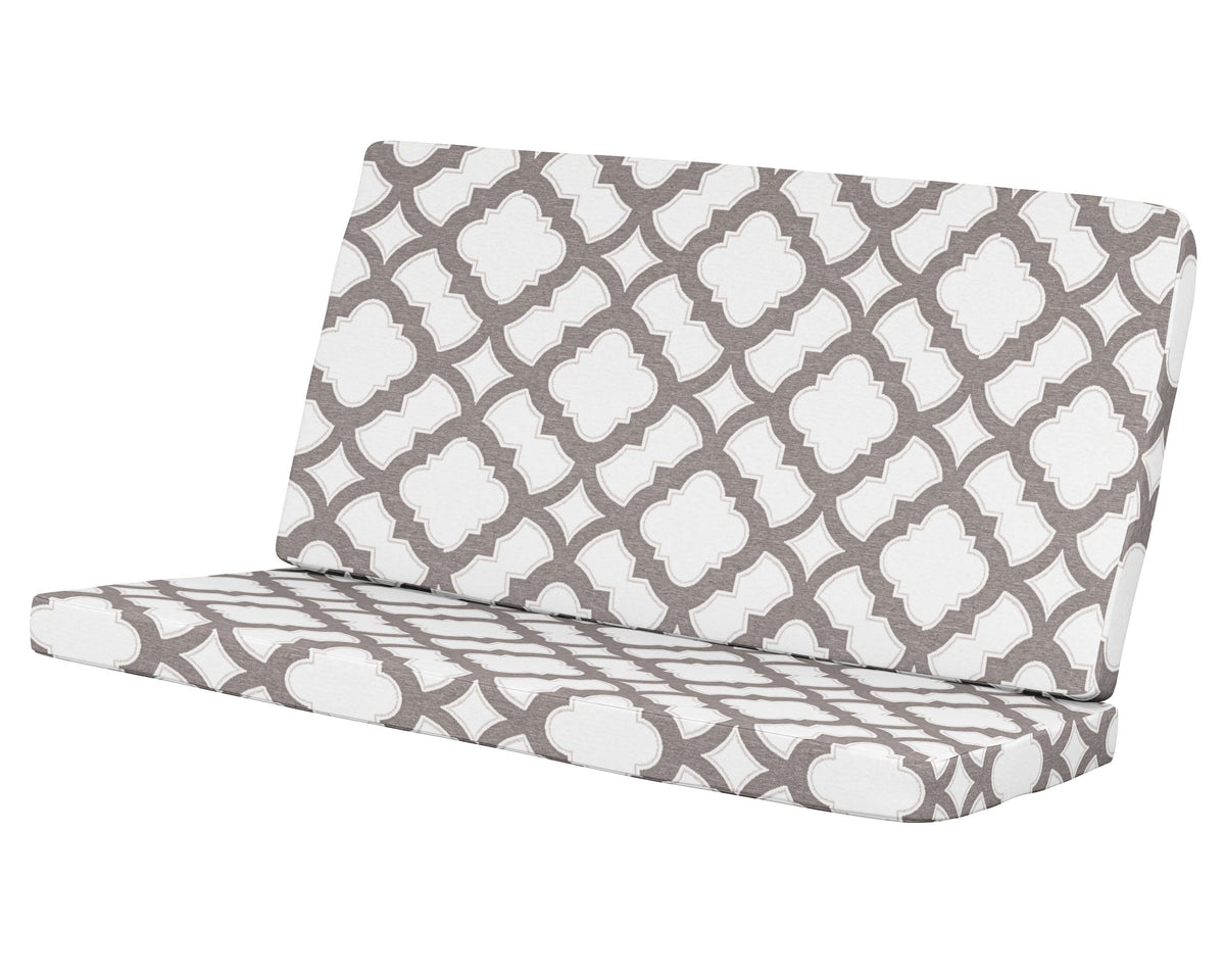 POLYWOOD Modern Loveseat Cushion in Trellis Grey Mist