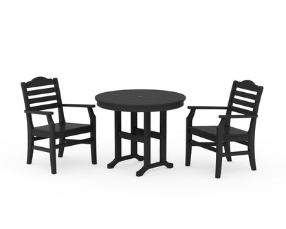 POLYWOOD Savannah 3-Piece Farmhouse Dining Set in Black
