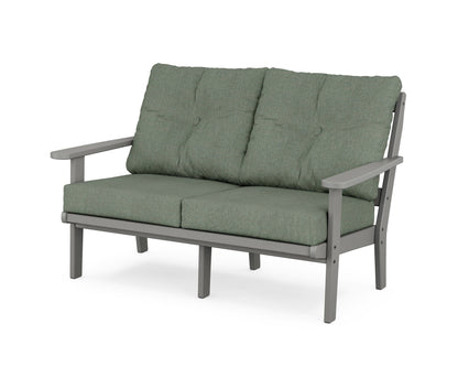 POLYWOOD Mission Deep Seating Loveseat in Slate Grey / Cast Sage