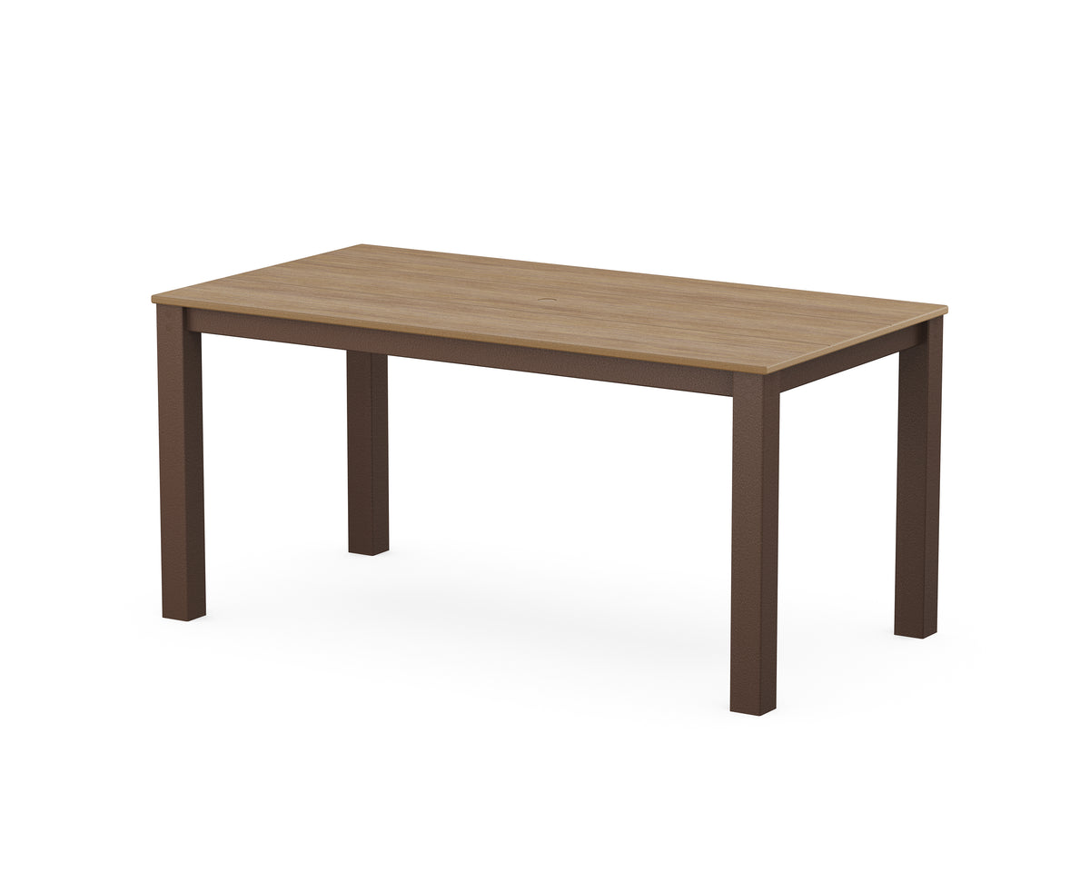POLYWOOD Studio Parsons 34" X 64" Dining Table in Mahogany / Natural
