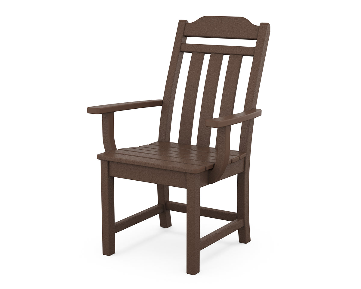 POLYWOOD Cottage Dining Arm Chair in Mahogany