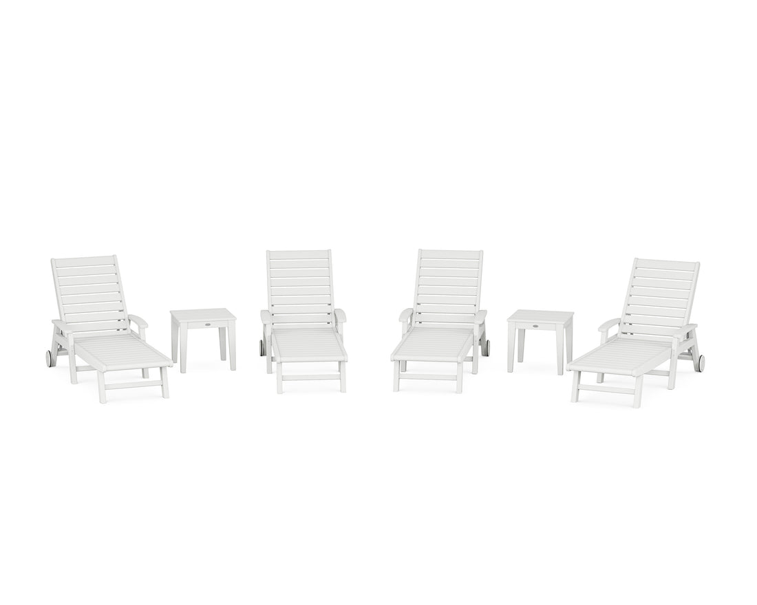 POLYWOOD Signature Chaise 6-Piece Set with Wheels in White