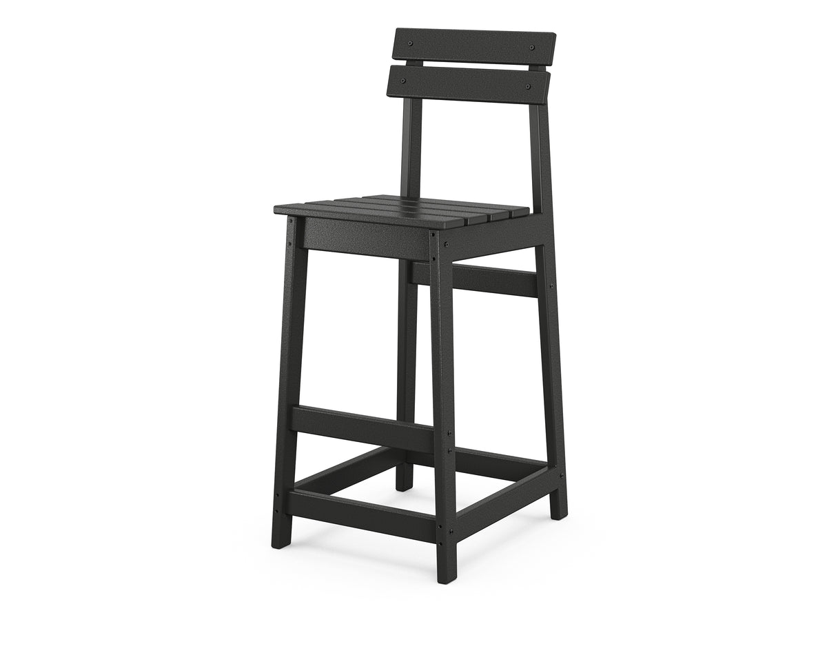 POLYWOOD Modern Studio Plaza Bar Chair in Black