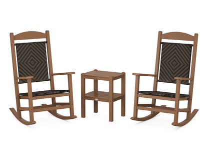 POLYWOOD Presidential Woven Rocker 3-Piece Set in Teak / Cahaba
